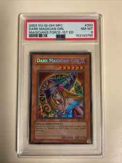 Dark Magician Girl MFC-000 1st Edition PSA 8 Magician's Force Yugioh Secret Rare - Image 1