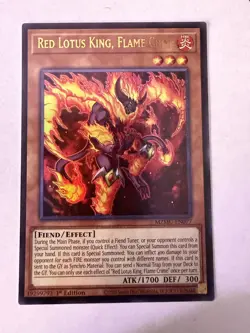 Yugioh - Red Lotus King, Flame Crime - Ultra - 1st - MZMU-EN077 - NM - Image 1