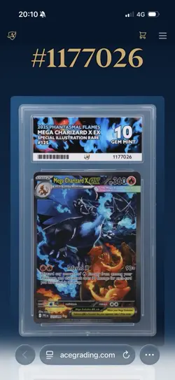Mega Charizard x EX 125/094 Me02: Phantasmal Flames Holo Ace 10 - Image 1