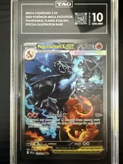 TAG Mega Charizard X ex 125/094 Me02 Phantasmal Flames SIR Holo Eng 360HP - Image 1