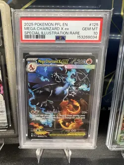 Pokemon TCG Mega Charizard x EX 125/094 Me02: Phantasmal Flames Holo PSA 10 - Image 1