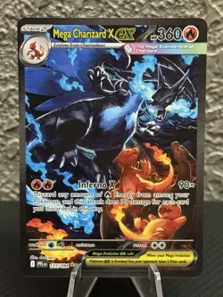Mega Charizard X ex 125/094 Me02: Phantasmal Flames Holo, Mint+, SIR - Image 1