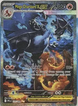 Mega Charizard X ex 125/094 Me02: Phantasmal Flames Holo, Mint+, SIR - Image 2