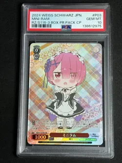 Weiss Schwarz Japanese Re: Zero Mini Ram RZ/S116-P03 PR PSA 10 GEM MINT PROMO SP - Image 1