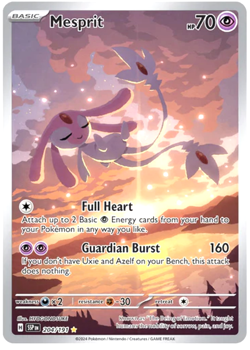 Pokemon TCG Mesprit Card 204/191 Surging Sparks Illustration Full Art Rare Holo - Image 1
