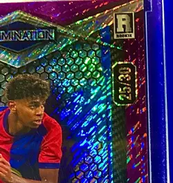 Lamine Yamal Rookie Refractor 25/30 Purple Shimmer Alumination 2024 Wild Card RC - Image 2