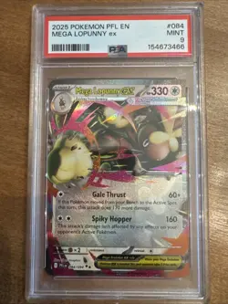 2025 POKEMON PFL EN-PHANTASMAL FLAMES #084 MEGA LOPUNNY EX PSA 9 - Image 1