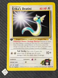Erika's Dratini 42/132 - 1st Edition Gym Heroes Uncommon Pokemon TCG NM - Image 1