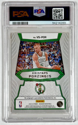 Kristaps Porzingis Volcanic Signature Gold Flood Auto /10 2023 Obsidian PSA 9 - Image 2