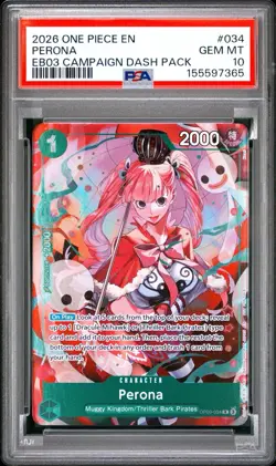 2026 One Piece EB03 Perona Campaign Dash Pack #034 PSA 10 - Image 1