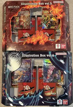 One Piece Illustration Box Vol 5 & 6 Error Box Upside Down Factory Sealed Set! - Image 1