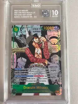 2026 One Piece OP14-EB04 EN Manga Alternate Art #119 Dracule Mihawk TAG 10 GM - Image 3