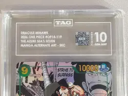 2026 One Piece OP14-EB04 EN Manga Alternate Art #119 Dracule Mihawk TAG 10 GM - Image 5