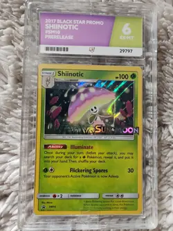 #SM10 POKEMON card BLACK STAR SHIINOTIC-HOLO PROMO S&M PRERE CARD graded ace 6 - Image 1