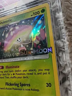#SM10 POKEMON card BLACK STAR SHIINOTIC-HOLO PROMO S&M PRERE CARD graded ace 6 - Image 3