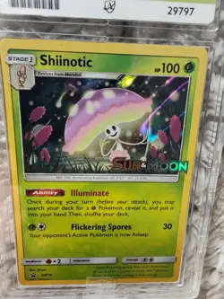 #SM10 POKEMON card BLACK STAR SHIINOTIC-HOLO PROMO S&M PRERE CARD graded ace 6 - Image 4