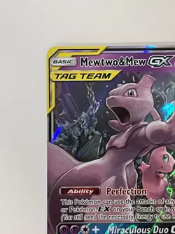 Mewtwo & Mew GX 71/236 Unified Minds Ultra Rare Holo TAG TEAM Pokemon Card - Image 4