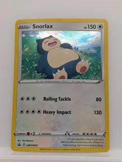 Pokemon Snorlax Black Star Promo SWSH032 Holo Card Moderate Condition - Image 1