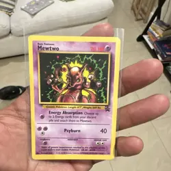 Pokemon Mewtwo Base Set 14 Basic 70 HP Psyburn 1999 Psychic Card - Image 1