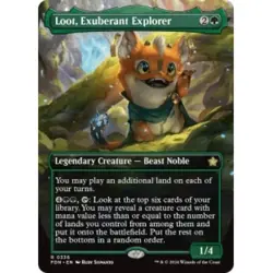 LOOT, EXUBERANT EXPLORER (BORDERLESS) X4 Foundations FDN Magic MTG MINT CARD - Image 1