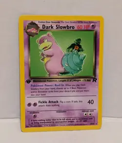 2000 Pokemon Dark Slowbro Team Rocket Rare 1st Edition Vintage Card 29/82 - Image 1