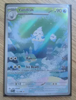 Vanillish 112/086 White Flare HP Full Art Rare Holo Pokemon Card NM - Image 3