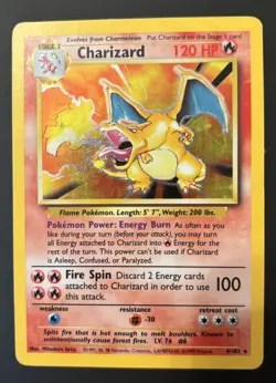 Pokemon TCG Charizard 4/102 Base Set Card - Image 1