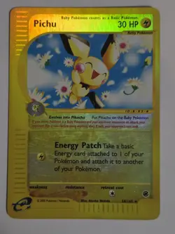 Pichu E-Series Expedition Base Set 2002 Reverse Holo Card 58/165 - Image 1