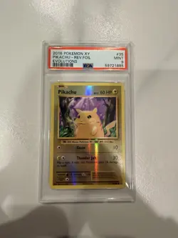 Pokemon XY Evolutions 2016 Pikachu Reverse Holo Foil Card #35/108 PSA 9 - Image 1