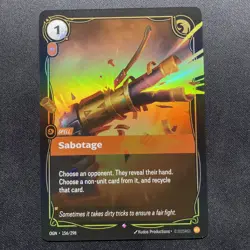 Sabotage 156/298 - Origins (OGN) Rare Holo Riftbound: LoL Trading Card Game ￼ - Image 1