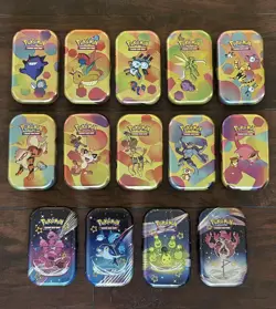 14 Different Empty Pokemon Tins - No Cards - Image 1