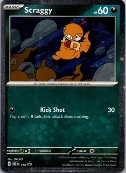 Scraggy Holo Promo SV: Scarlet & Violet Promo Cards 186 NM - Image 1