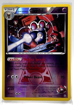 Team Magma's Claydol 11/34 Reverse Holo Pokemon Card 2015 Double Crisis LP - Image 1