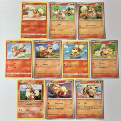 Growlithe Pokemon Card Lot x10 - XY/ Sun & Moon/Fusion Strike + Great Condition - Image 1