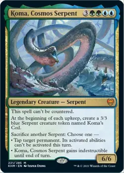 Koma, Cosmos Serpent -Foil Near Mint MTG Kaldheim - Image 1