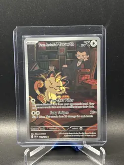 Pokemon Team Rockets Meowth Card 203/182 Destined Rivals NM - Image 1