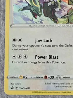 Pokemon TCG SWSH029 Rayquaza Holographic Card - Image 3