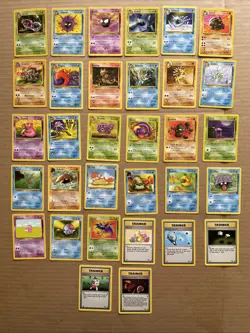 POKEMON UNLIMITED FOSSIL COMMON UNCOMMON COMPLETE 32 CARD SET! NO RARES LP-MP! - Image 1