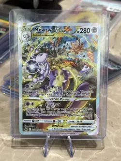 Mewtwo VStar GG44/GG70 Crown Zenith Alternate Art Pokemon Card FA 2023 NM - Image 2