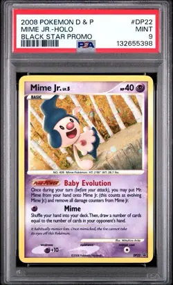 2009 Pokemon D&P Black Star Promo # DP22 Mime Jr. Holo PSA 9 Card MINT Free Ship - Image 1