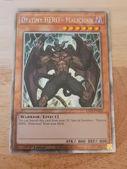 Yu-Gi-Oh! TCG - Destiny HERO - Malicious (RA03-EN001) - Platinum Secret Rare - Image 1