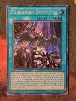 Yugioh Forbidden Droplet RA01-EN064 Secret Rare 1st Edition NM - Image 1