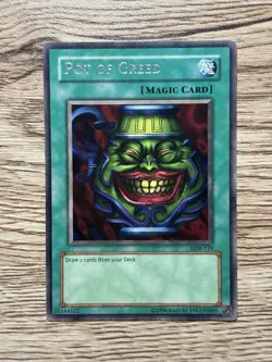 Yu-Gi-Oh! Konami Pot of Greed LOB-119 Legend of Blue Eyes Rare Unlimited MP - Image 1