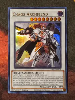 Yugioh Chaos Archfiend PHHY-EN039 Ultra Rare 1st Edition NM - Image 1