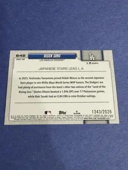 2026 Topps Series 2 Risen Sons Gold #/2026 Shohei Ohtani Yamamoto Sasaki Dodgers - Image 2