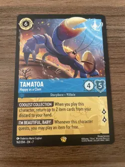 Disney Lorcana TAMATOA Happy as a Clam 162/204 EN 7 Legendary Archazia's Island - Image 1