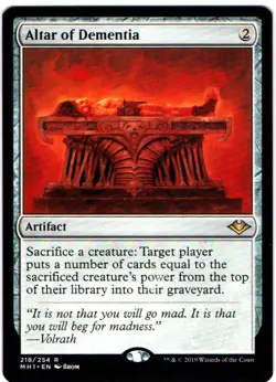 ALTAR OF DEMENTIA 218 MAGIC: THE GATHERING MODERN HORIZONS (MH1) RARE ENGLISH - Image 1