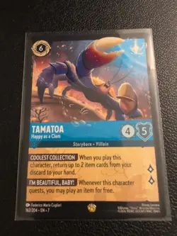 Disney Lorcana TAMATOA Happy as a Clam Legendary Archazia's Island Non Foil - Image 1