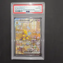 PSA 10 GEM MINT Alakazam ex 201/165 Sv: Scarlet & Violet 151 Holo SIR Pokemon - Image 1