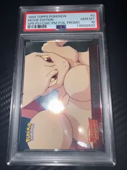 Pokemon Mewtwo Super Psychic Topps Movie Edition Promo Card PSA 10 Graded - Image 1